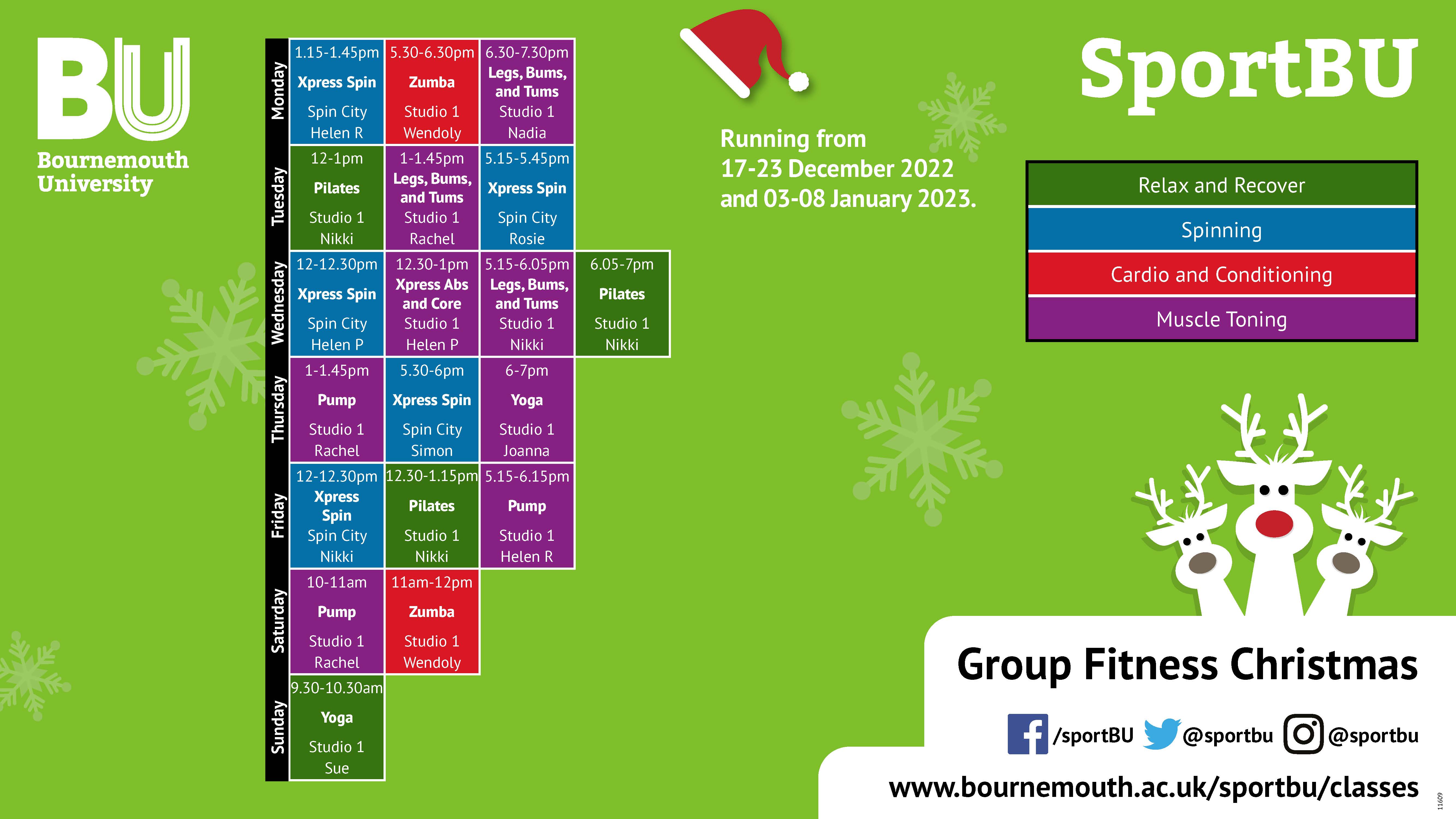 Group Fitness Timetable 2022