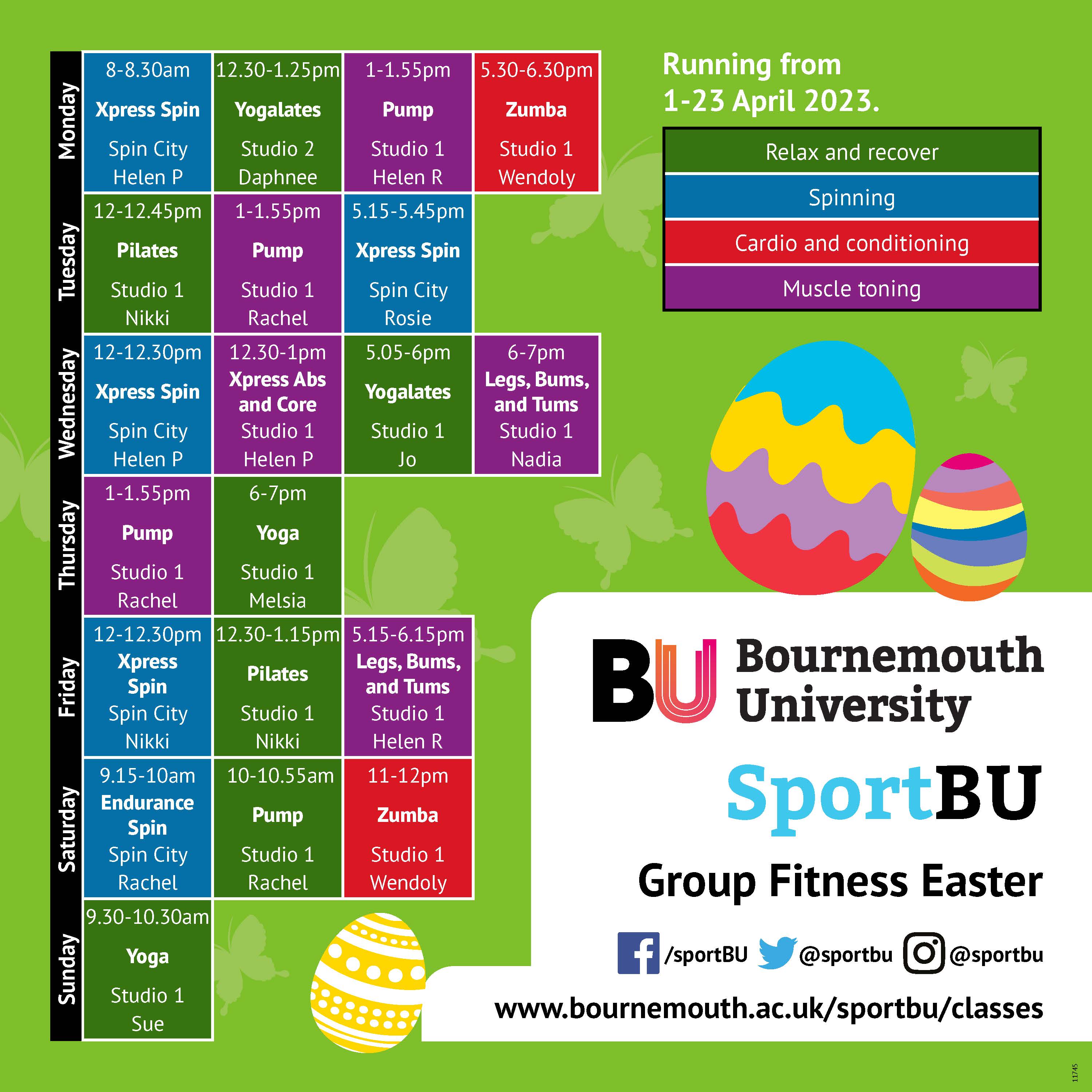 Group Fitness Timetable 2023