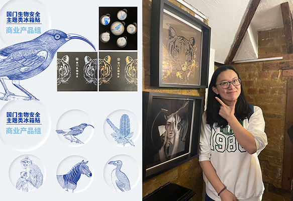 images for Biodiversity art exhibition showing artists and illustrations of animals