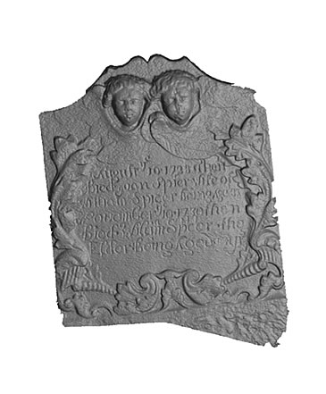 Grave Stone from abandoned graveyard, East Stoke, Dorset (short range laser scanner)