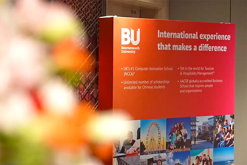A international experience makes a difference pull up banner