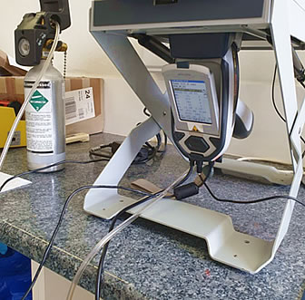 Laboratory based pXRF analysis in the Test Stand with helium purge.