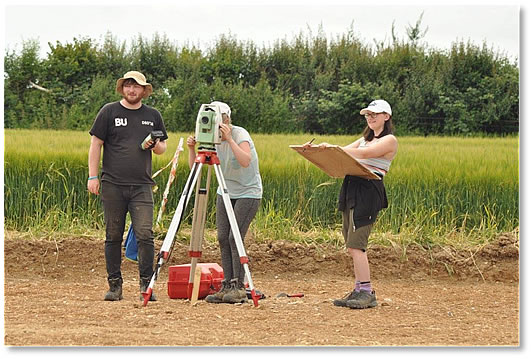 Measuring the location of artefacts found during an archaeological excavation (Total Station)
