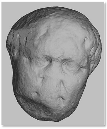 Roman Emperor Trajan (98-117 AD), recovered from Bosham Harbour, Hampshire (short range laser scanner)