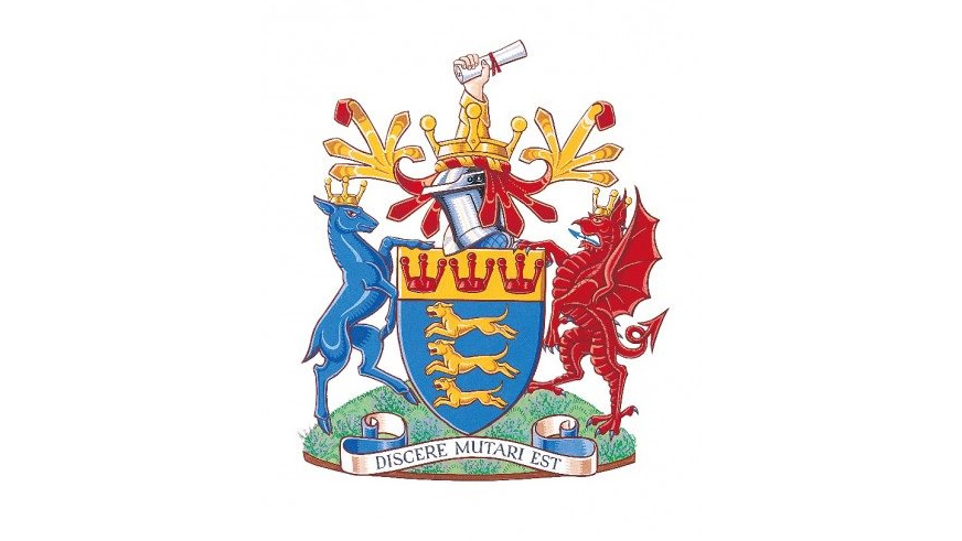 An image of our coat of arms which we were granted by the College of Arms in 1992