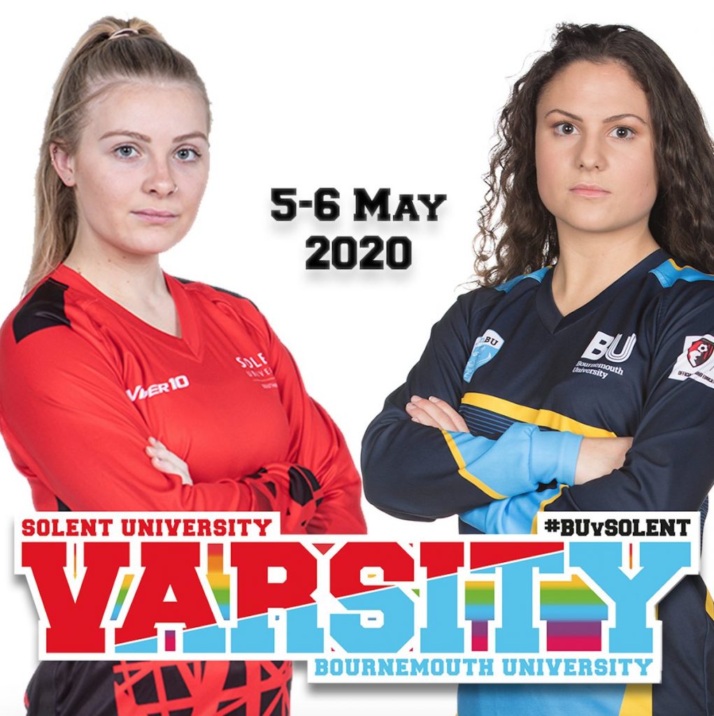 Women from the Varsity competition and logo