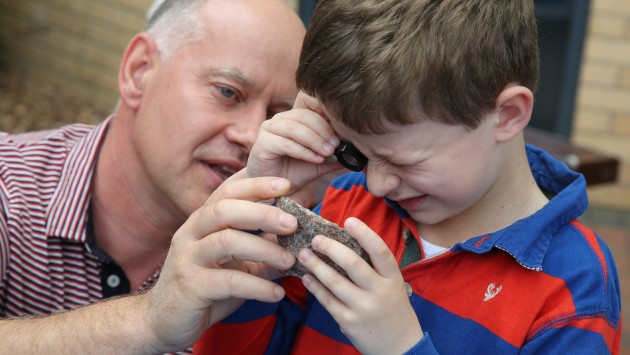 Examining fossils