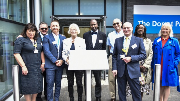 Group standing outside the new pathology hub