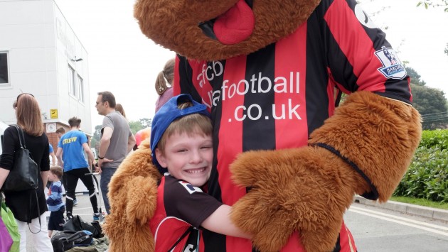 Leo Saddington with Cherry Bear