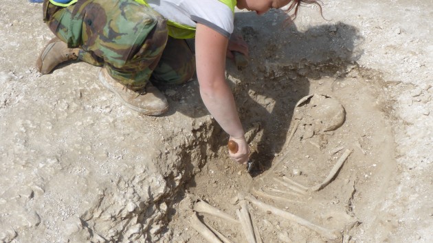 BU student excavates Iron Age skeleton 