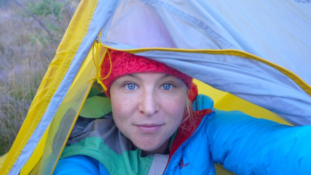 Anna McNuff in tent 