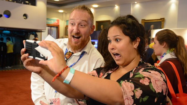 Student and teacher taking a selfie