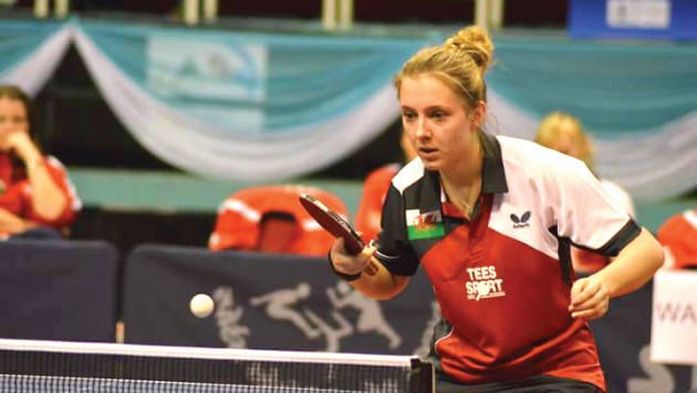 Chloe Thomas at the World Team Table Tennis Championships