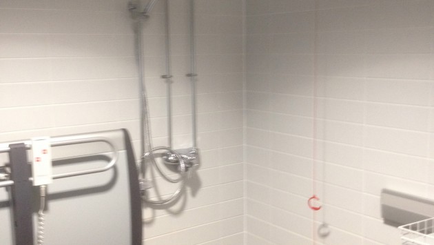 Accessible shower in the Fusion Building