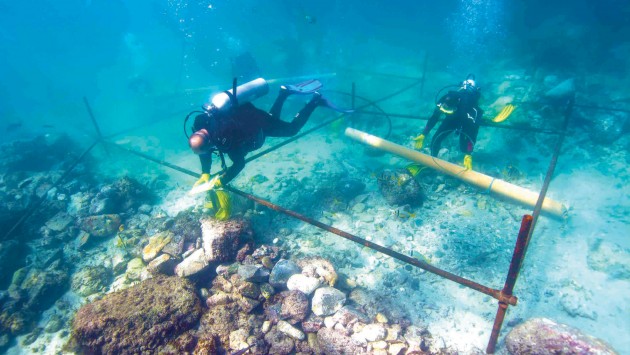 BU team working on a shipwreck in Oman