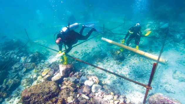 BU team working on a shipwreck in Oman