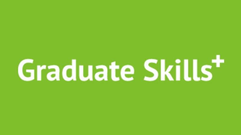 green background with white text saying Graduate Skills+