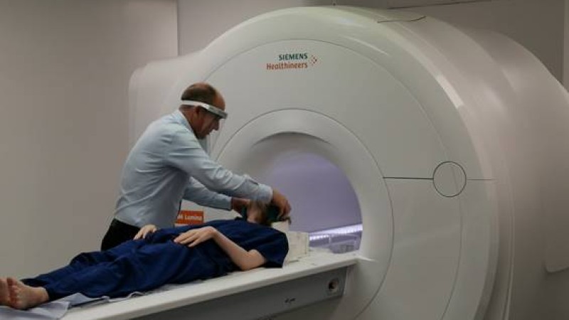 First research patient in MRI scanner 