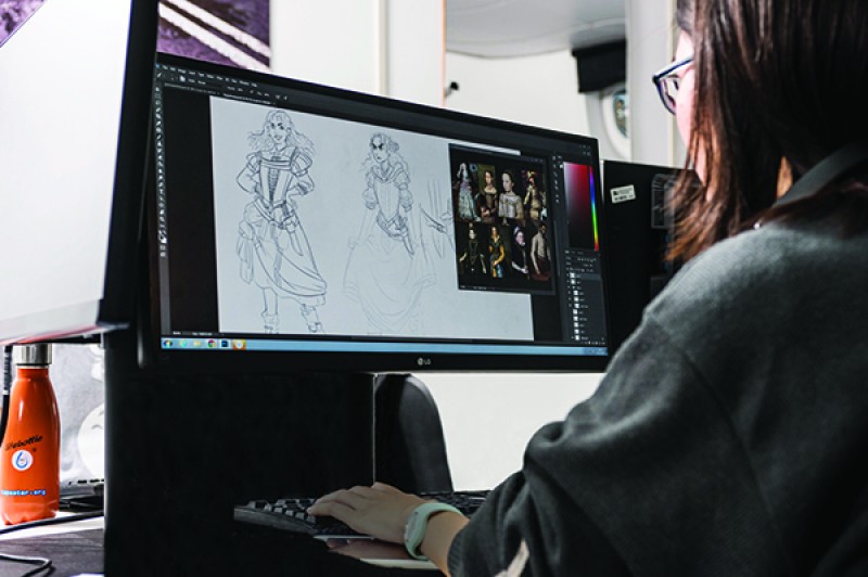 A Computer Animation, Games & Visual Effects student at work