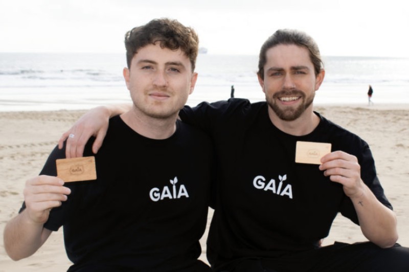 Matt Cosier and Nick Cooper, business partners in Gaia, sat together on Bournemouth beach