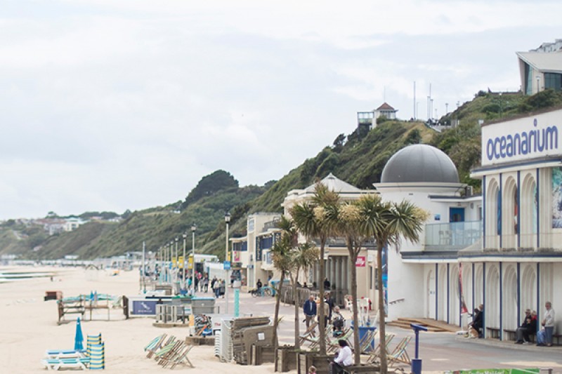 An image of the beach, prom and Oceanarium