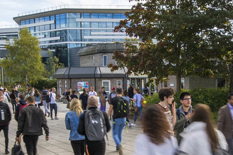 A busy courtyard on our Talbot Campus