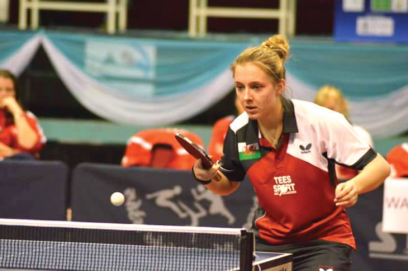 Chloe Thomas at the World Team Table Tennis Championships