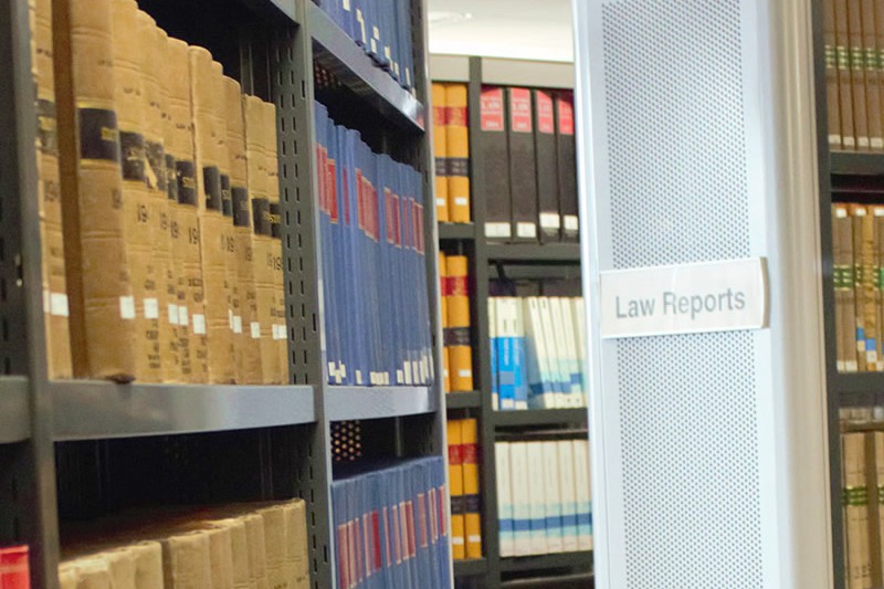 Image of law books at the library