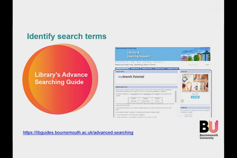 A slide from the literature searching presentation