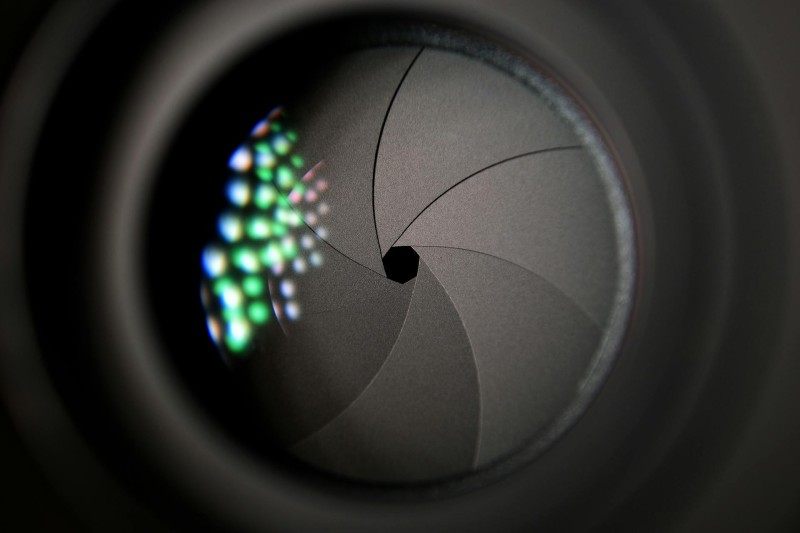 A close up of a camera lens