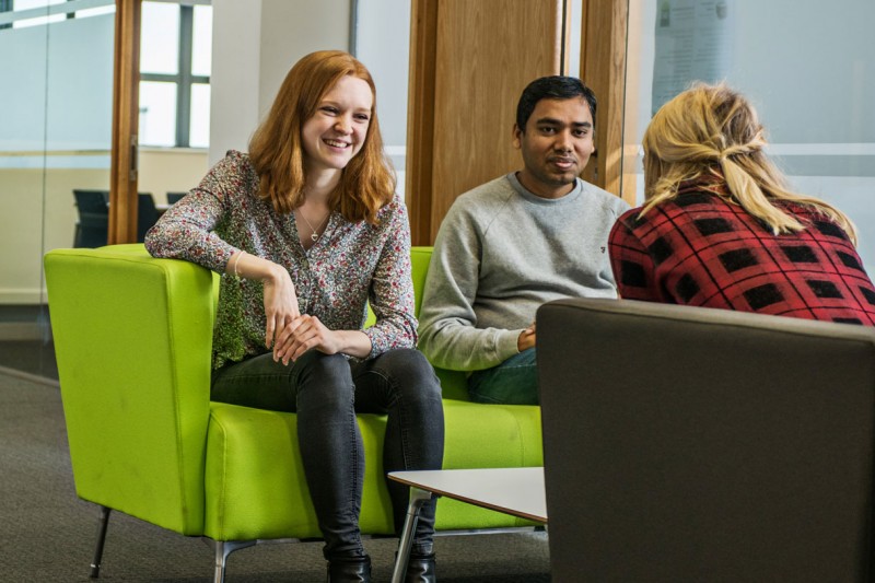 Students sitting in Executive Business Centre