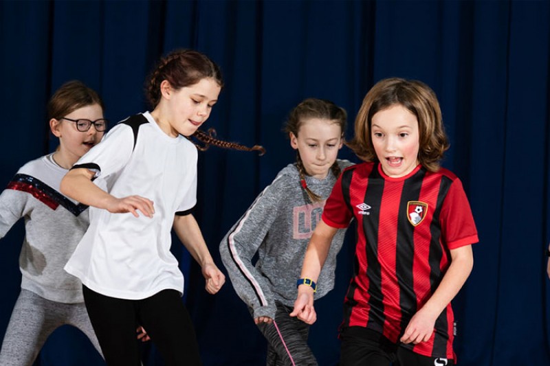 Children playing football