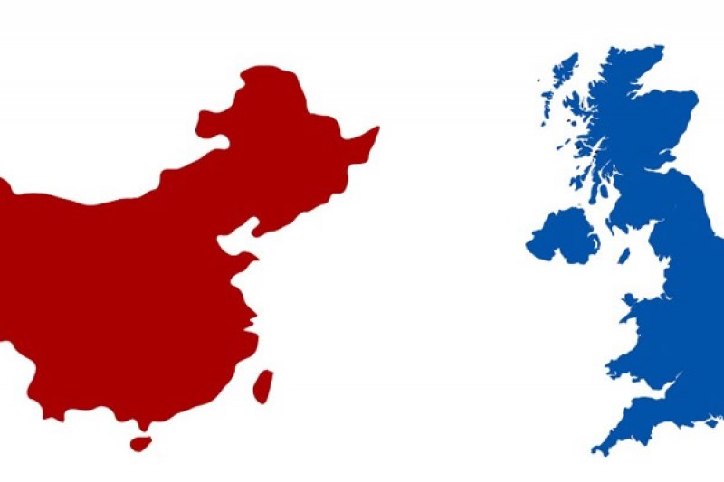 Map of China and England