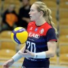 Alyssa Ballenger, a Bournemouth University graduate, playing volleyball. Since graduating, Alyssa has gone on to play professional volleyball in Sweden. 