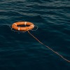 Life bouy in the sea