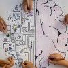 Overhead image of children drawing