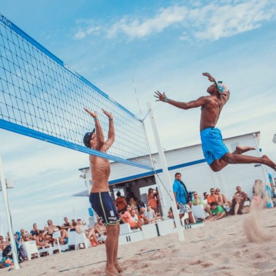 A game of beach volleyball featuring BU scholar and graduate, Issa Batrane. Together with his partner, Sam Allen, the pair are two-times BUCS beach volleyball champions.   