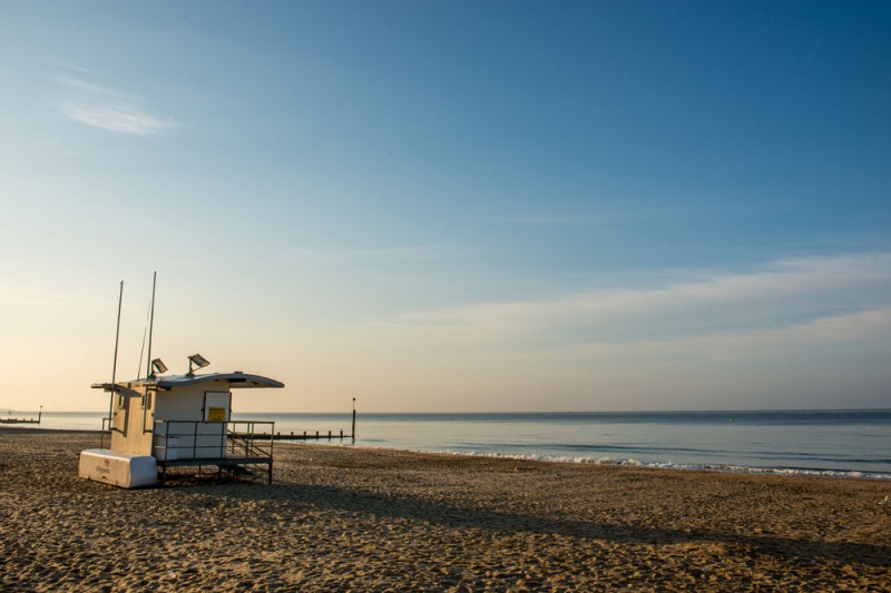 Lifeguard hut on Bournemouth beach