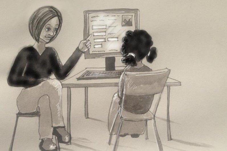 Senait and teacher