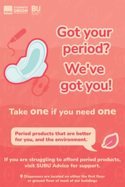 Get your period? We've got you. Take one if you need one.