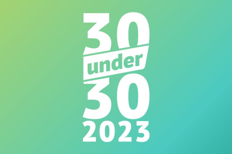 logo The logo reads "30 under 30 2023"