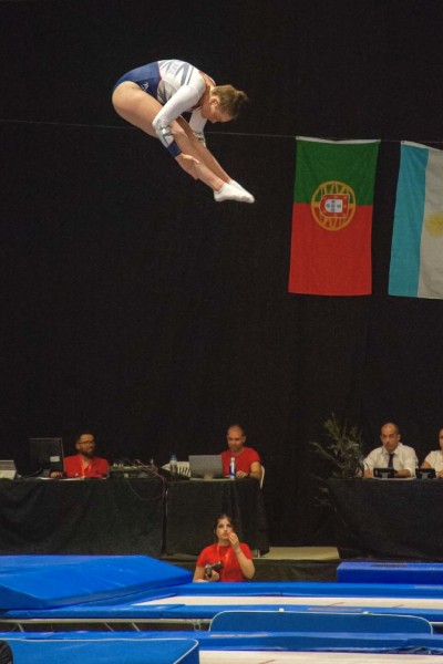 Ashleigh doing some trampoline gymnastics