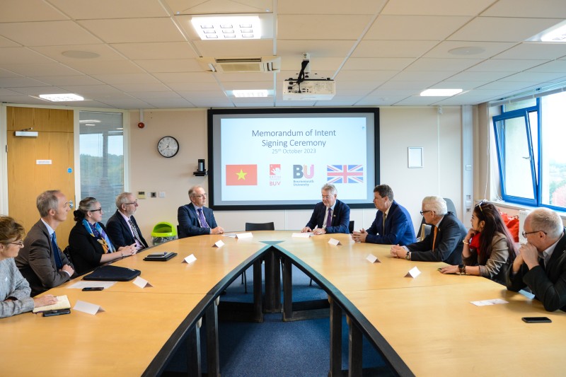 Group discussion around a table