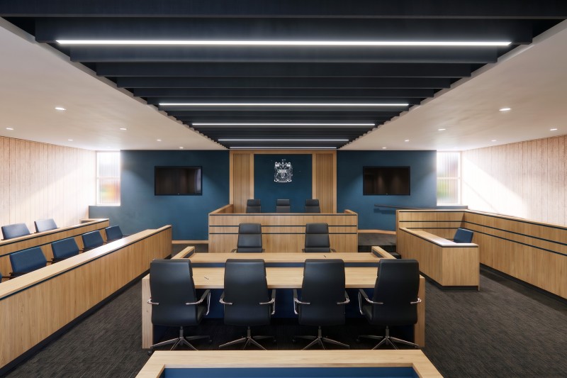 An empty courtroom
