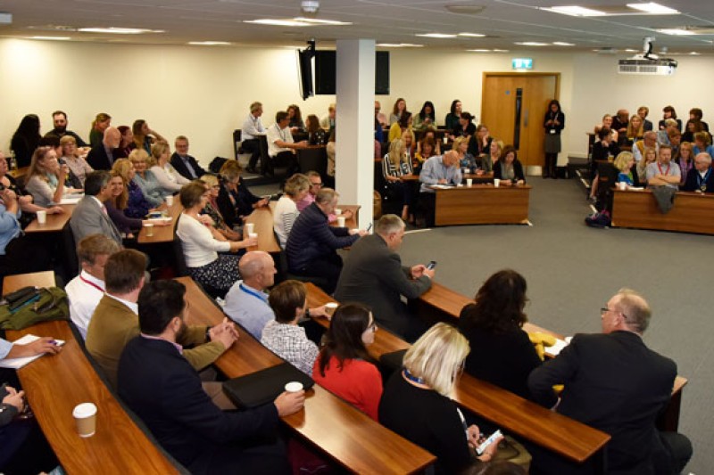 BU and UHD staff attend the opening of the event at a lecture theatre in the Executive Business Centre Building