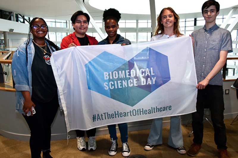 Bournemouth University students marking Biomedical Sciences Day