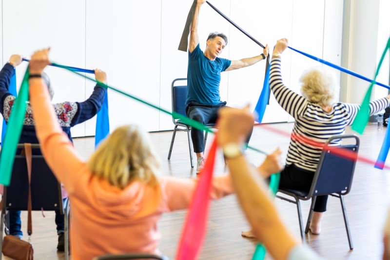 A keep fit class for older adults