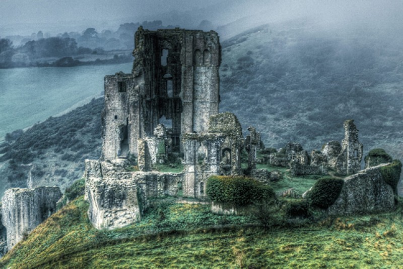 Landscapes on the Cusp of the Real and the Fantastic: Corfe Castle 2 - Rehan Zia art exhibition