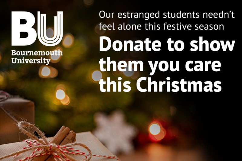 Image of a gift with text asking BU staff to donate