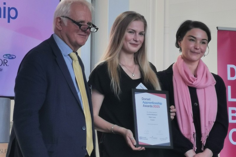 Cassidy Maidment with her award Cassidy Maidment with her award